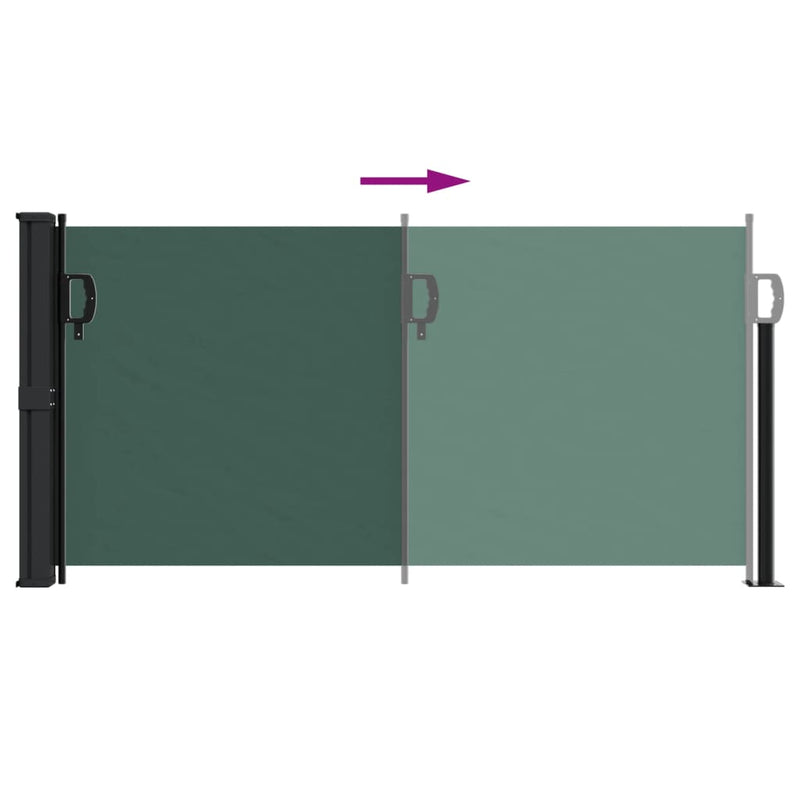 vidaXL sötétzöld behúzható oldalsó napellenző 100 x 300 cm