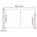 vidaXL sötétzöld behúzható oldalsó napellenző 117 x 300 cm
