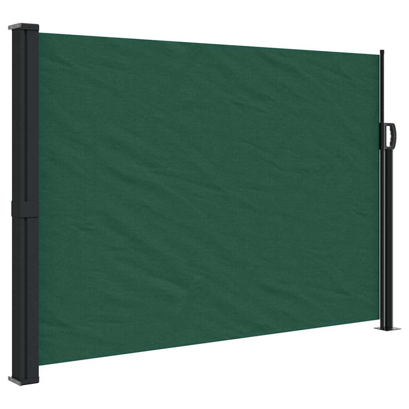 vidaXL sötétzöld behúzható oldalsó napellenző 140 x 300 cm