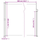 vidaXL fehér behúzható oldalsó napellenző 200 x 300 cm