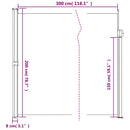 vidaXL sötétzöld behúzható oldalsó napellenző 200 x 300 cm