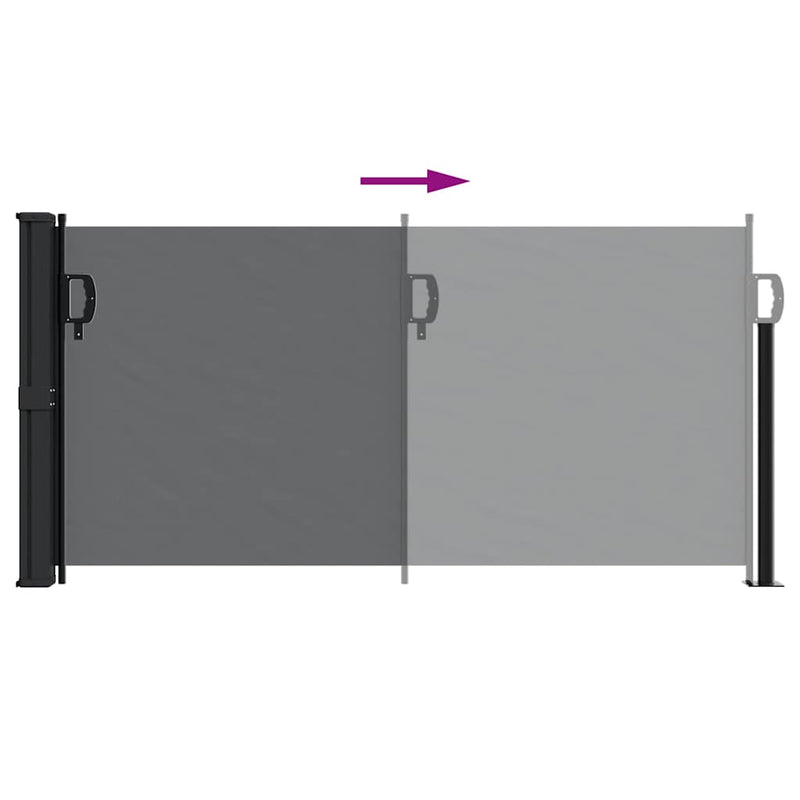 vidaXL fekete behúzható oldalsó napellenző 100 x 500 cm