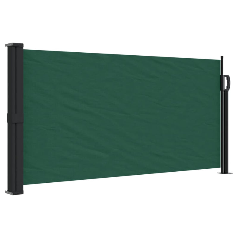 vidaXL sötétzöld behúzható oldalsó napellenző 100 x 500 cm