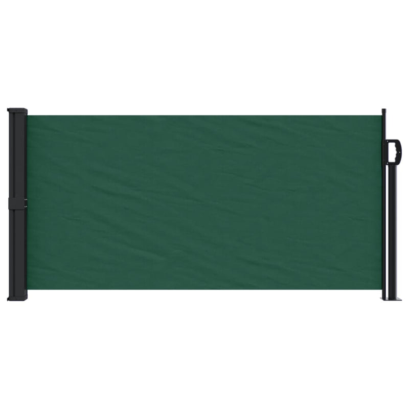 vidaXL sötétzöld behúzható oldalsó napellenző 100 x 500 cm