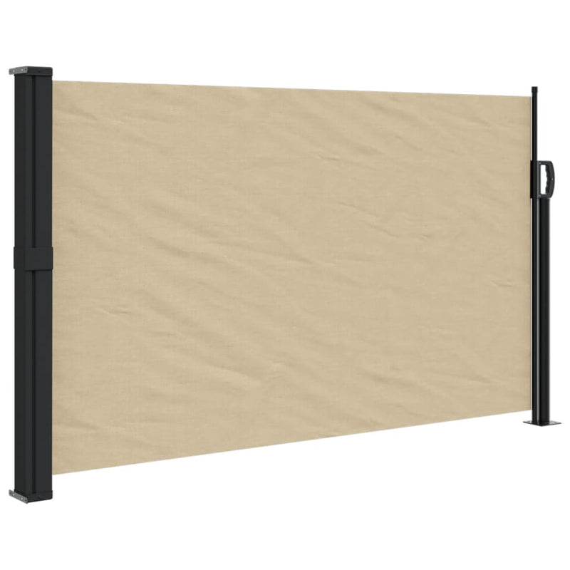 vidaXL bézs behúzható oldalsó napellenző 120 x 500 cm
