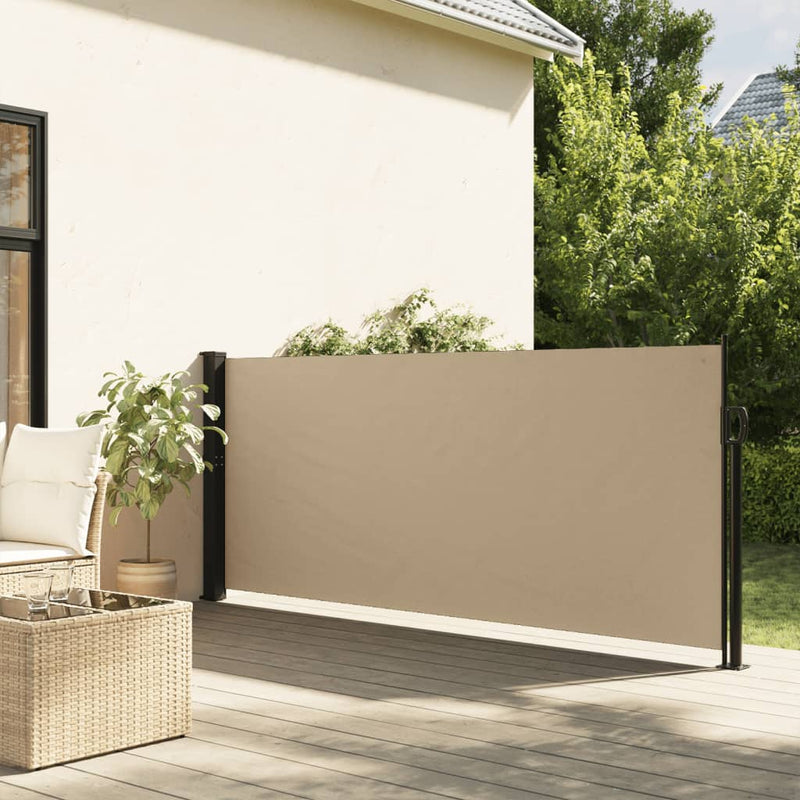 vidaXL bézs behúzható oldalsó napellenző 120 x 500 cm