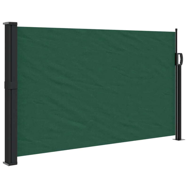 vidaXL sötétzöld behúzható oldalsó napellenző 120 x 500 cm