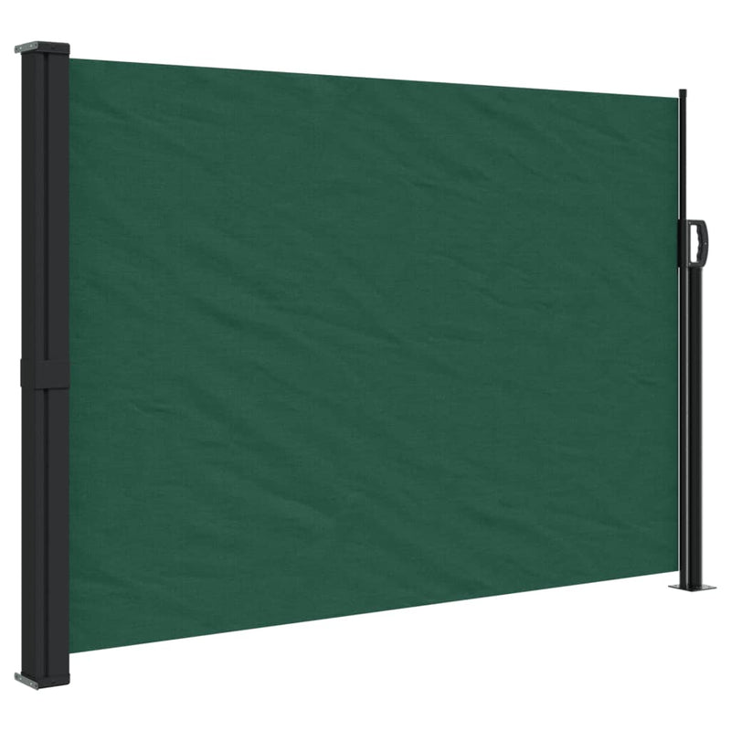 vidaXL sötétzöld behúzható oldalsó napellenző 140 x 500 cm