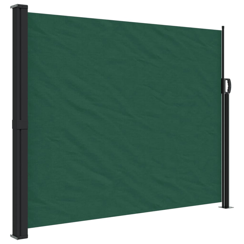 vidaXL sötétzöld behúzható oldalsó napellenző 160 x 500 cm