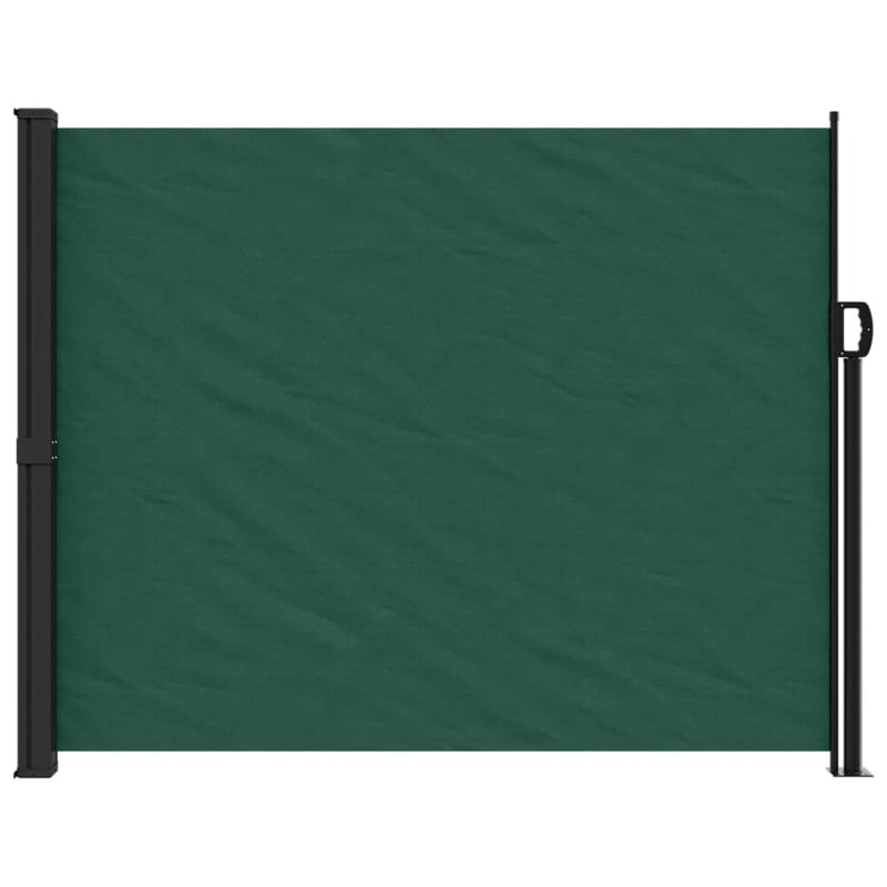 vidaXL sötétzöld behúzható oldalsó napellenző 160 x 500 cm