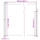 vidaXL bézs behúzható oldalsó napellenző 200 x 500 cm