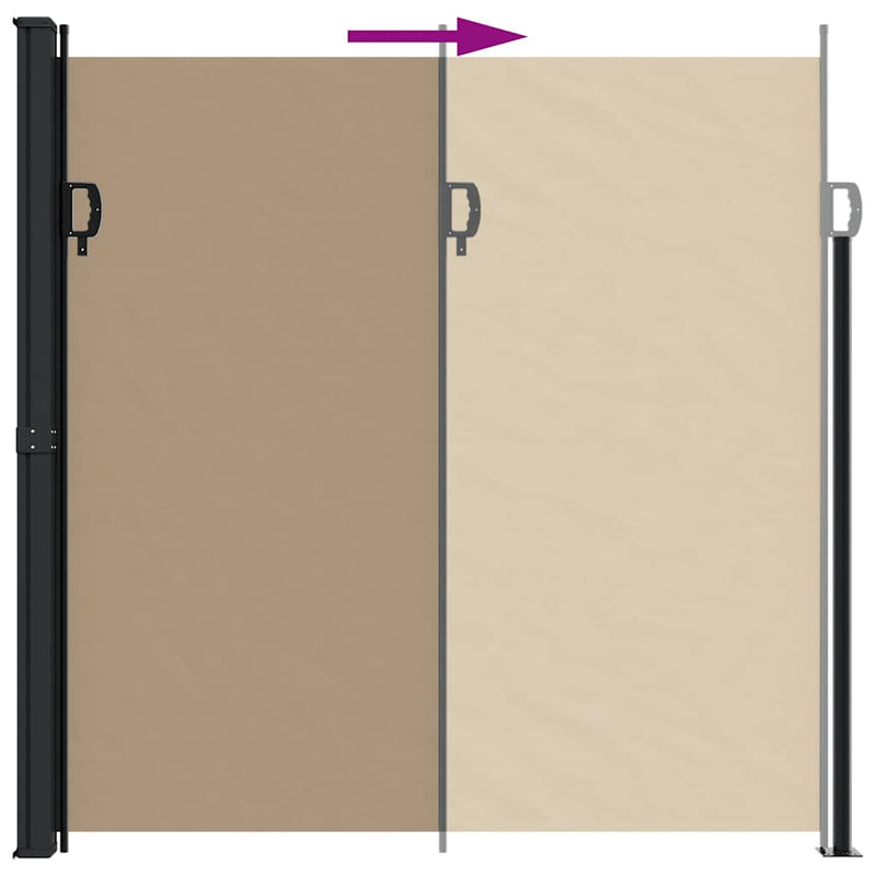 vidaXL tópszínű behúzható oldalsó napellenző 200 x 500 cm