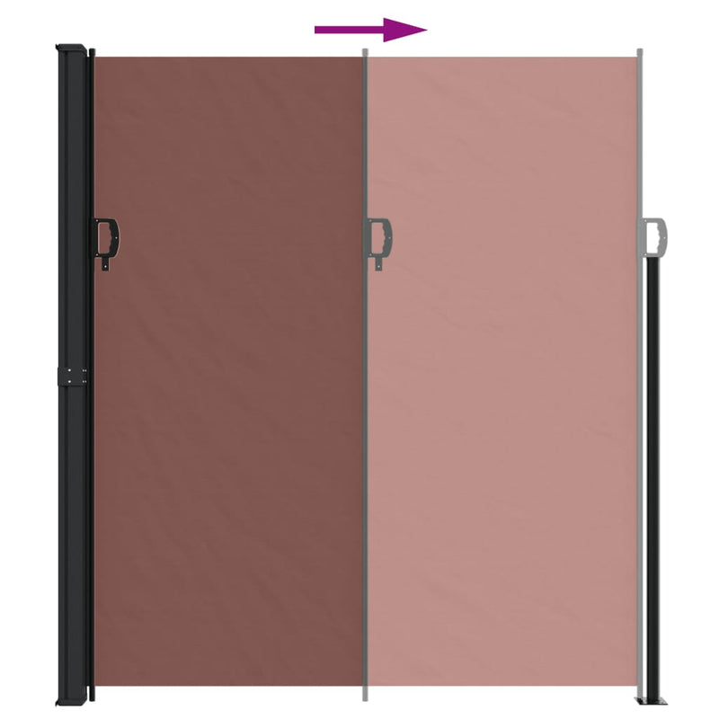 vidaXL barna behúzható oldalsó napellenző 220 x 500 cm