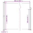vidaXL tópszínű behúzható oldalsó napellenző 220 x 500 cm