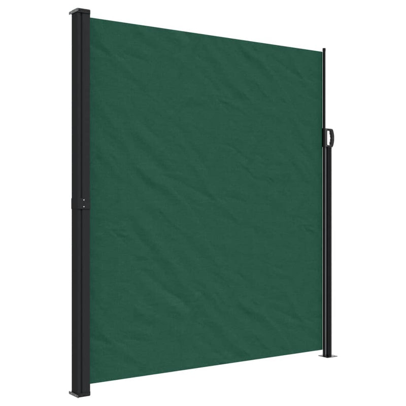 vidaXL sötétzöld behúzható oldalsó napellenző 220 x 500 cm