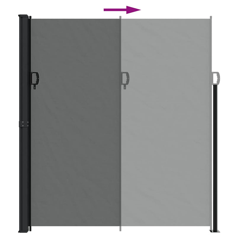 vidaXL antracitszürke behúzható oldalsó napellenző 220 x 500 cm