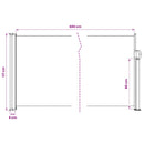 vidaXL fehér behúzható oldalsó napellenző 120 x 600 cm