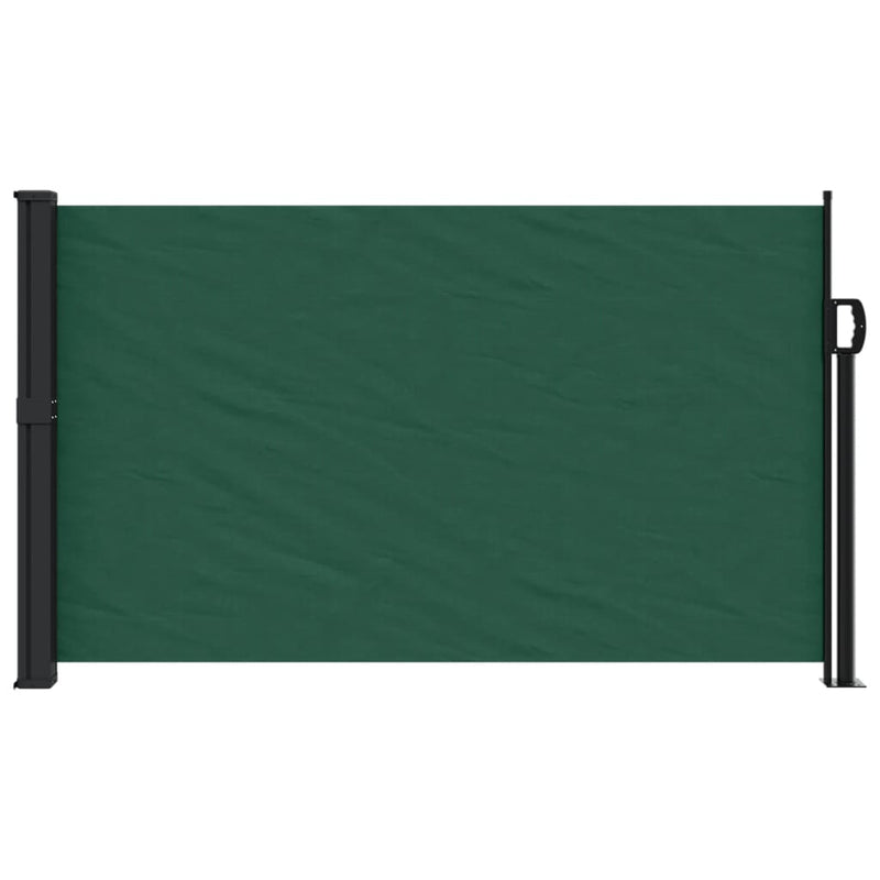 vidaXL sötétzöld behúzható oldalsó napellenző 120 x 600 cm