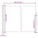 vidaXL fehér behúzható oldalsó napellenző 180 x 600 cm