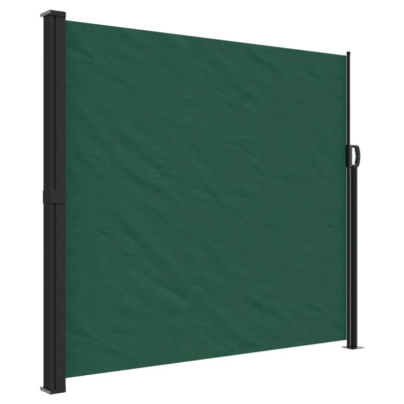 vidaXL sötétzöld behúzható oldalsó napellenző 180 x 600 cm