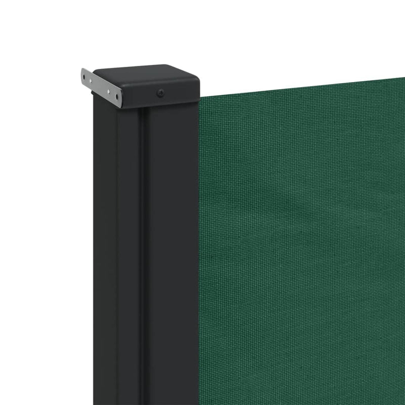 vidaXL sötétzöld behúzható oldalsó napellenző 180 x 600 cm