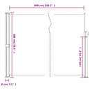 vidaXL antracitszürke behúzható oldalsó napellenző 180 x 600 cm