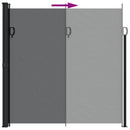vidaXL fekete behúzható oldalsó napellenző 200 x 600 cm