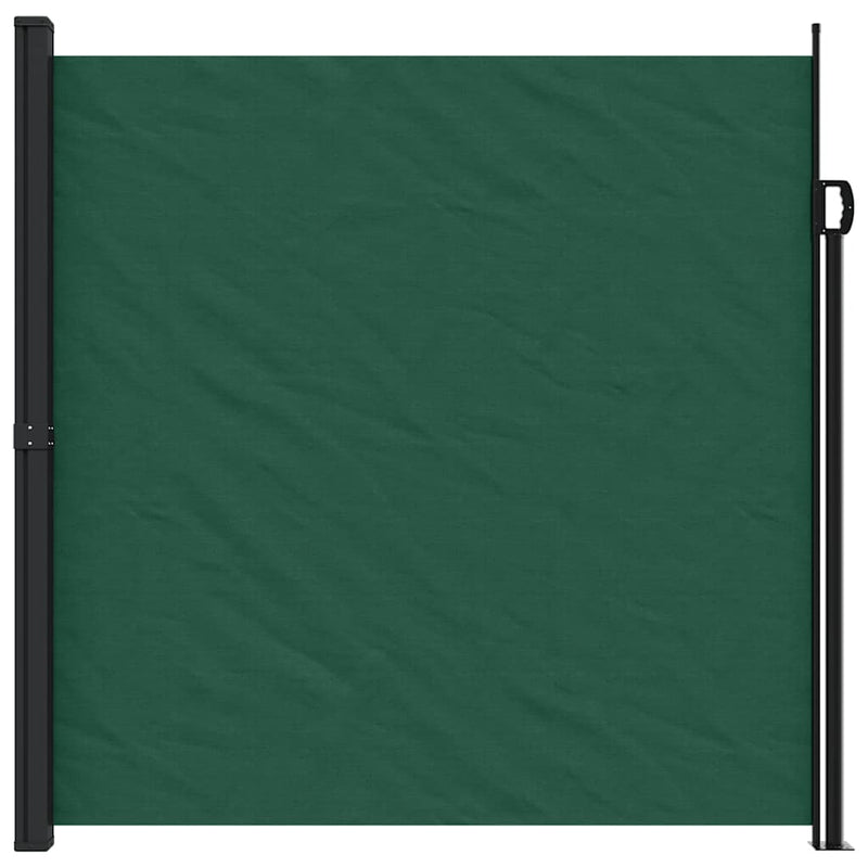 vidaXL sötétzöld behúzható oldalsó napellenző 200 x 600 cm