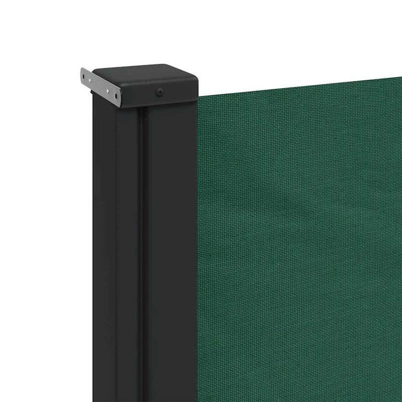 vidaXL sötétzöld behúzható oldalsó napellenző 200 x 600 cm