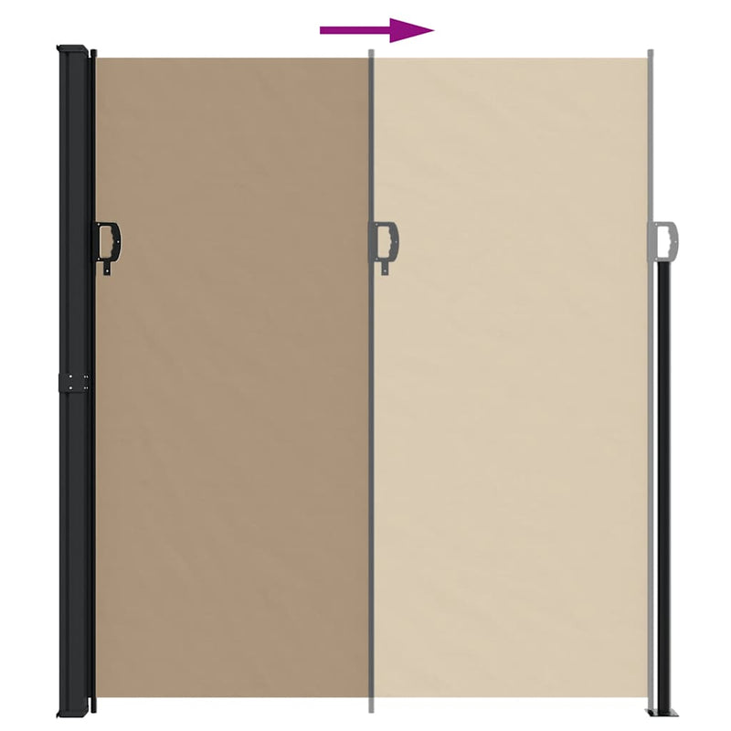 vidaXL tópszínű behúzható oldalsó napellenző 220 x 600 cm