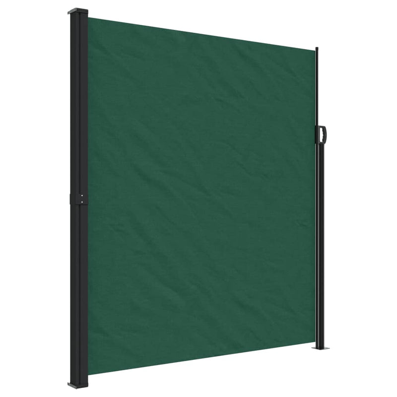 vidaXL sötétzöld behúzható oldalsó napellenző 220 x 600 cm