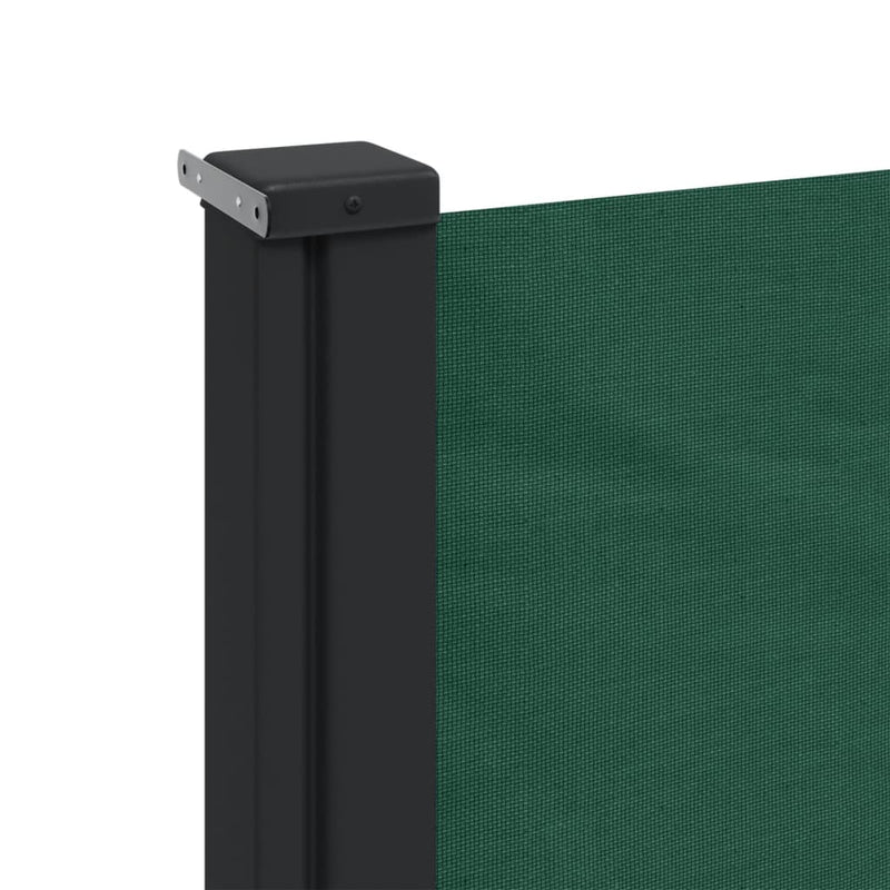 vidaXL sötétzöld behúzható oldalsó napellenző 220 x 600 cm