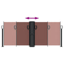 vidaXL barna behúzható oldalsó napellenző 100 x 600 cm