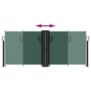 vidaXL sötétzöld behúzható oldalsó napellenző 100 x 600 cm