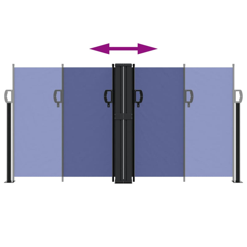 vidaXL kék behúzható oldalsó napellenző 120 x 600 cm