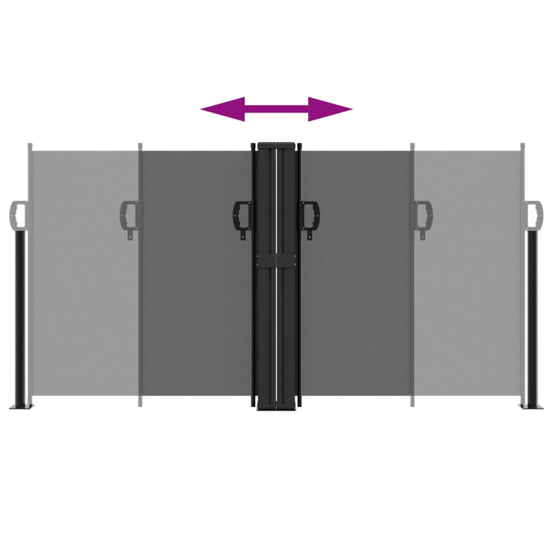 vidaXL antracitszürke behúzható oldalsó napellenző 120 x 600 cm