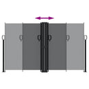 vidaXL fekete behúzható oldalsó napellenző 140 x 600 cm