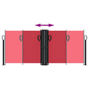 vidaXL piros behúzható oldalsó napellenző 100 x 1000 cm