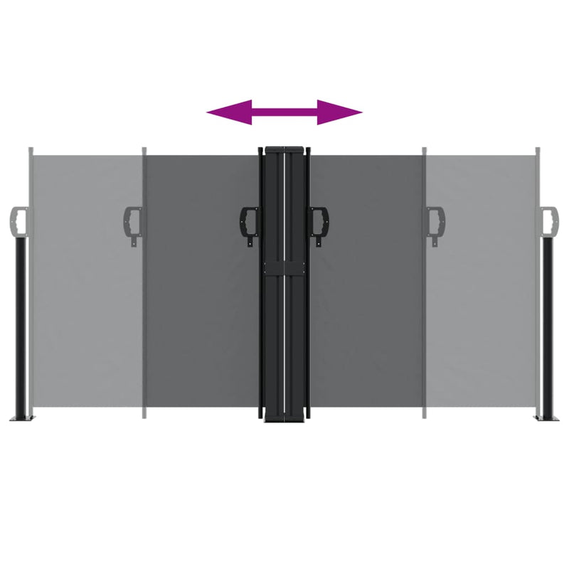vidaXL fekete behúzható oldalsó napellenző 120 x 1000 cm
