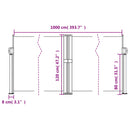 vidaXL krémszínű behúzható oldalsó napellenző 120 x 1000 cm