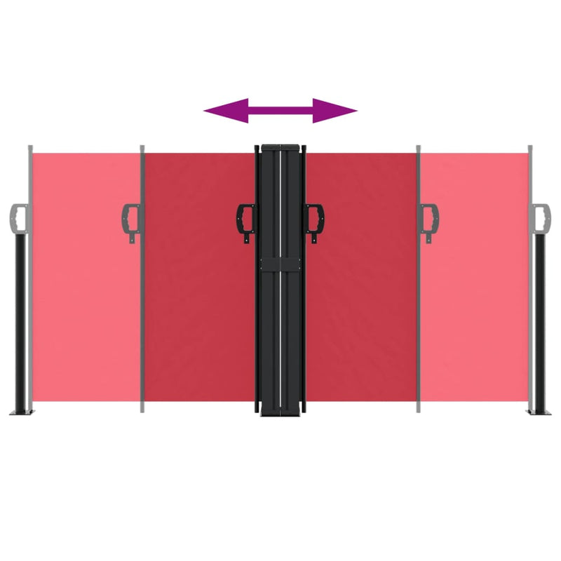 vidaXL piros behúzható oldalsó napellenző 120 x 1000 cm