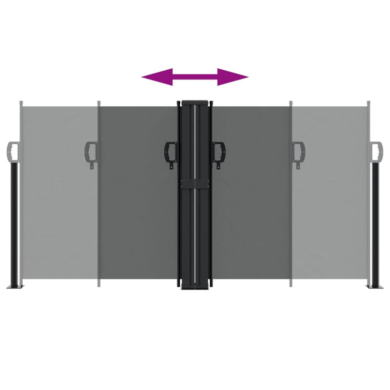 vidaXL antracitszürke behúzható oldalsó napellenző 120 x 1000 cm