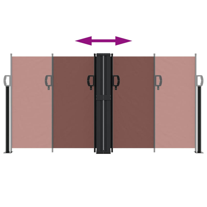 vidaXL barna behúzható oldalsó napellenző 120 x 1000 cm