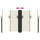 vidaXL krémszínű behúzható oldalsó napellenző 140 x 1000 cm