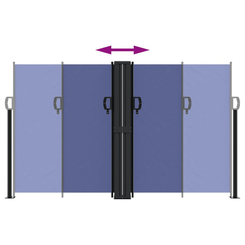 vidaXL kék behúzható oldalsó napellenző 140 x 1000 cm