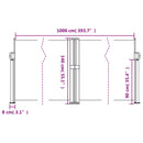 vidaXL bézs behúzható oldalsó napellenző 140 x 1000 cm