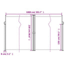 vidaXL fekete behúzható oldalsó napellenző 220 x 1000 cm