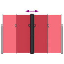 vidaXL piros behúzható oldalsó napellenző 220 x 1000 cm