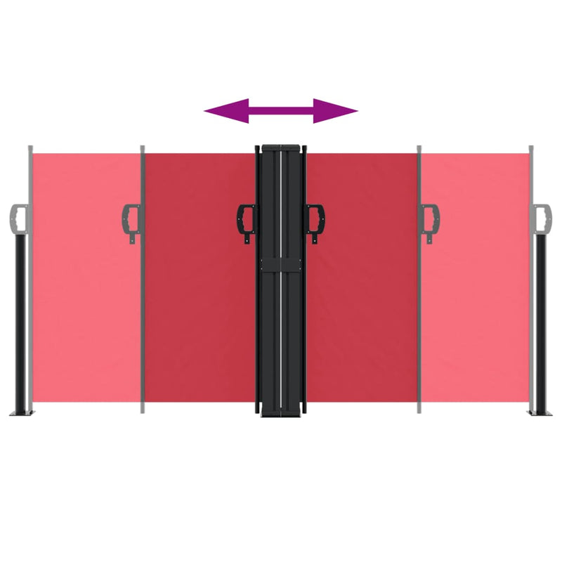 vidaXL piros behúzható oldalsó napellenző 120 x 1000 cm