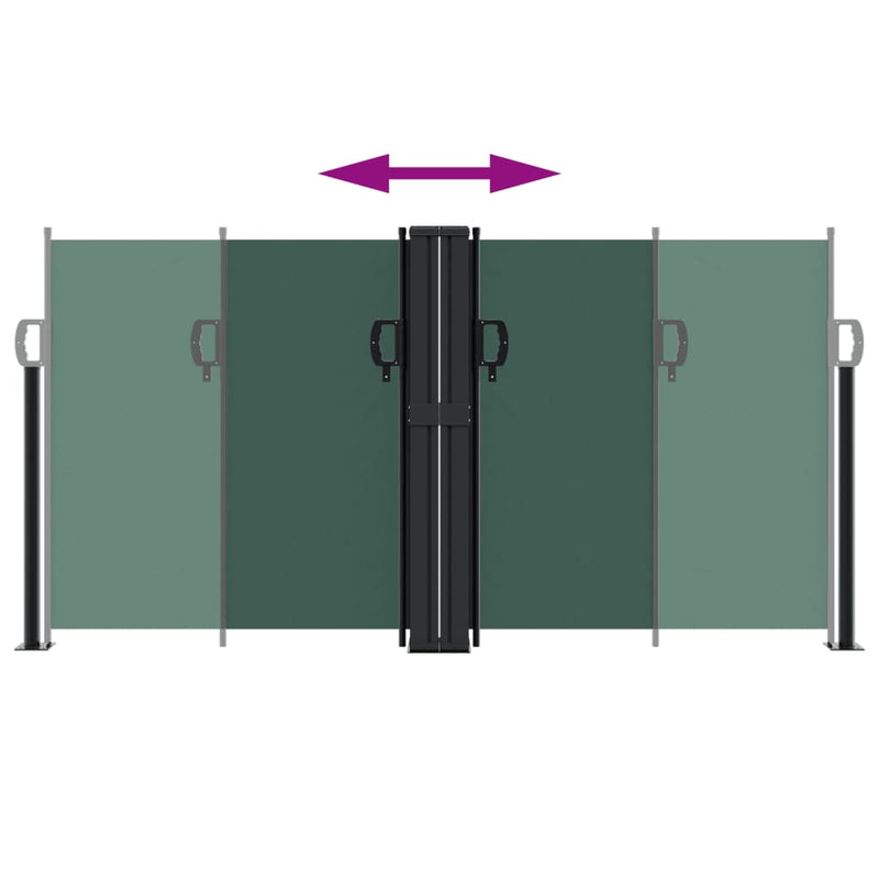 vidaXL sötétzöld behúzható oldalsó napellenző 120 x 1200 cm